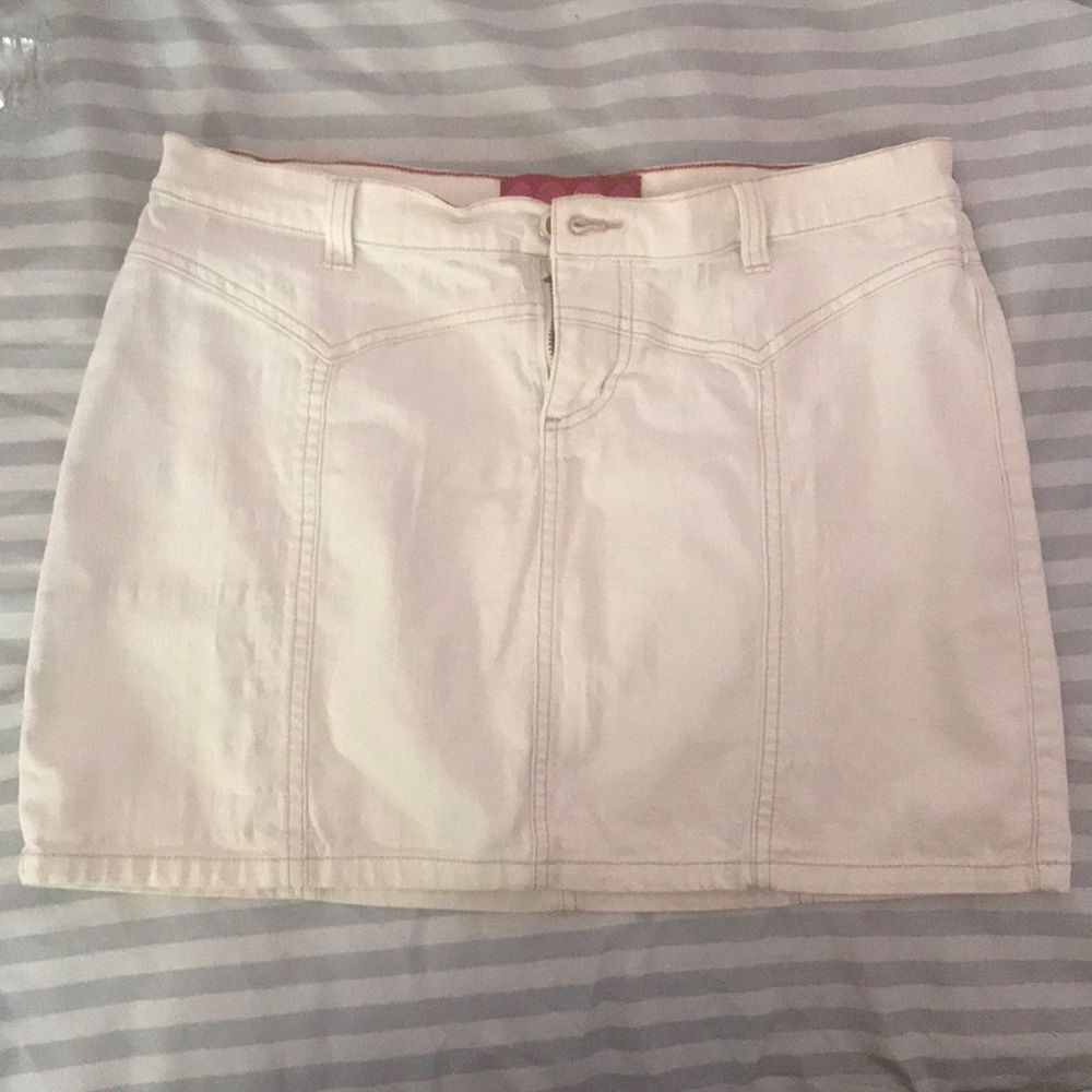 Vintage White denim skirt